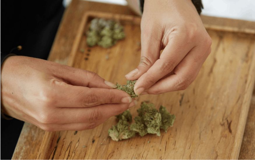 Grinding cannabis flower is a very important step when learning how to roll a joint, as ground weed is easier to roll and ensures that the joint burns evenly on all sides.